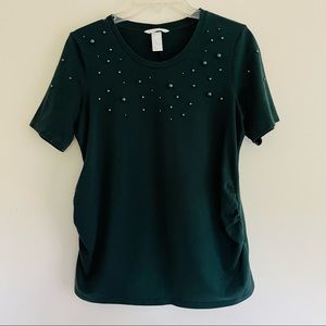 H&M Maternity Pearl Bead Top M